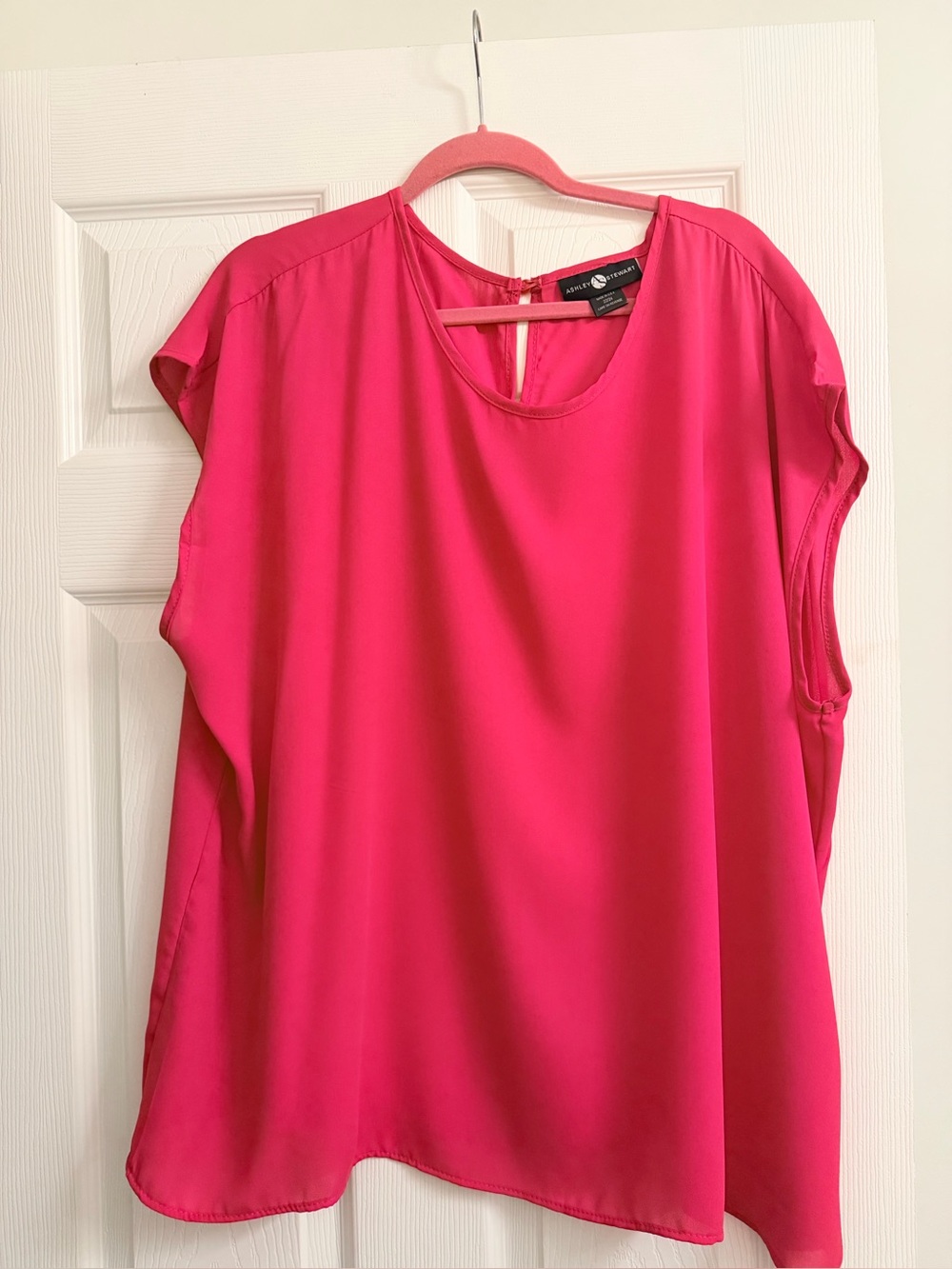 Ashley Stewart Fuchsia Cap-Sleeve Blouse